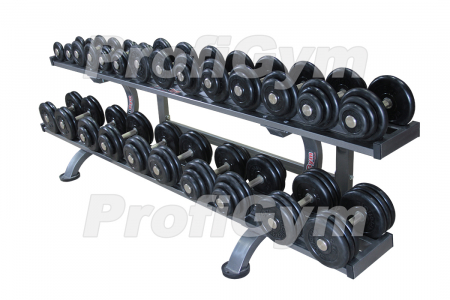 Обрезиненный гантельный ряд от 3,5 до 31 кг с шагом 2,5 кг 